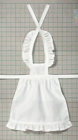フリルエプロン ワイシャツリメイク パプペポ 着せ替え人形の手作り服の作り方